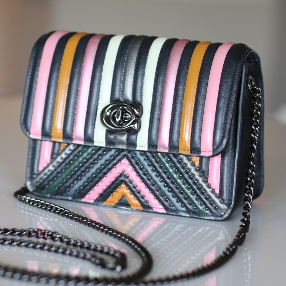 Coach Black Multicolor Quilted Leather Crossbody Bag